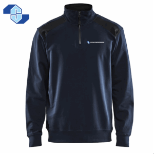 Schoonderbeek 3353  sweatshirt bi colour met halve rits
